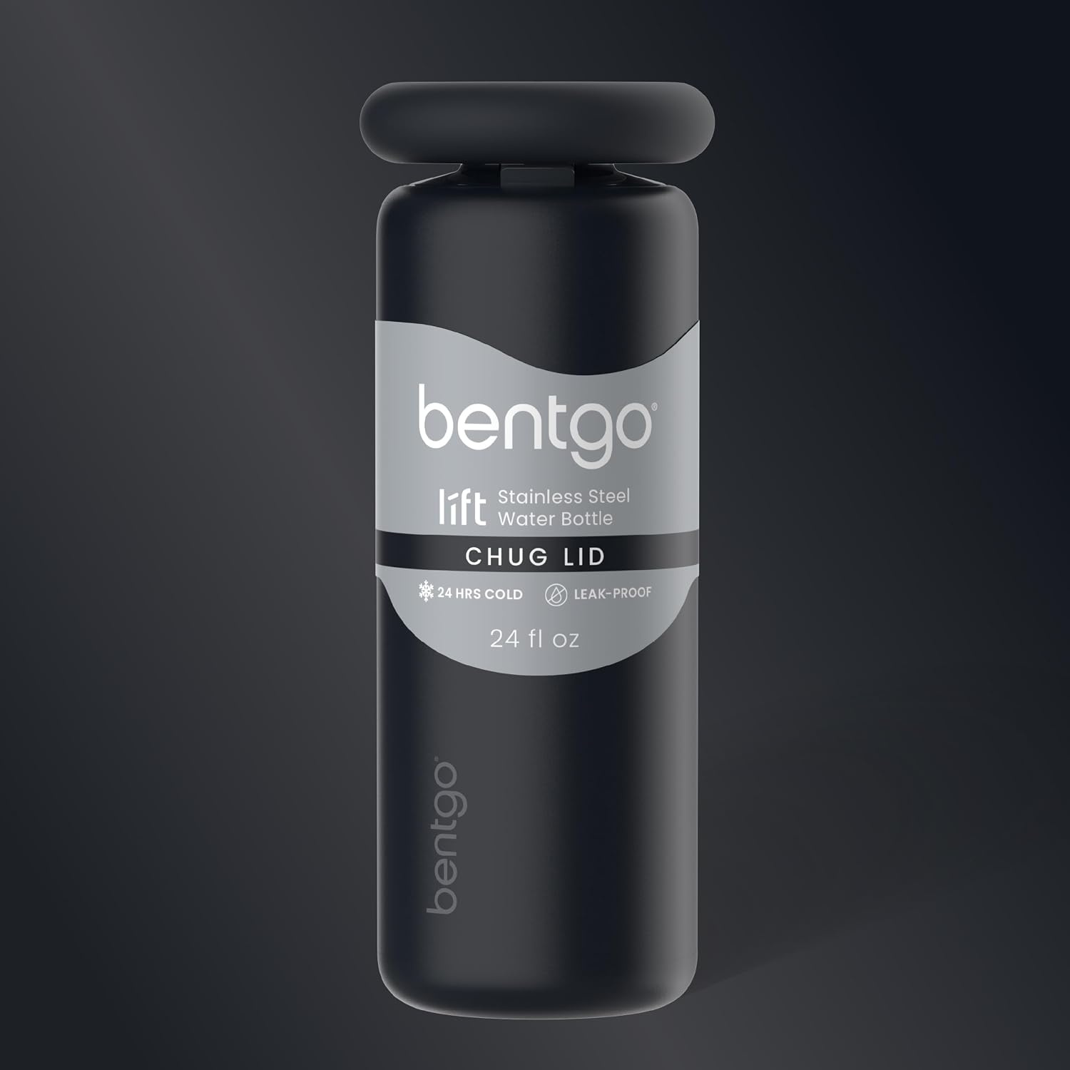image:imageBentgo Lift Chug Lid 24Hour Cold LeakProof Water Bottle 32 fl ozBack to Black