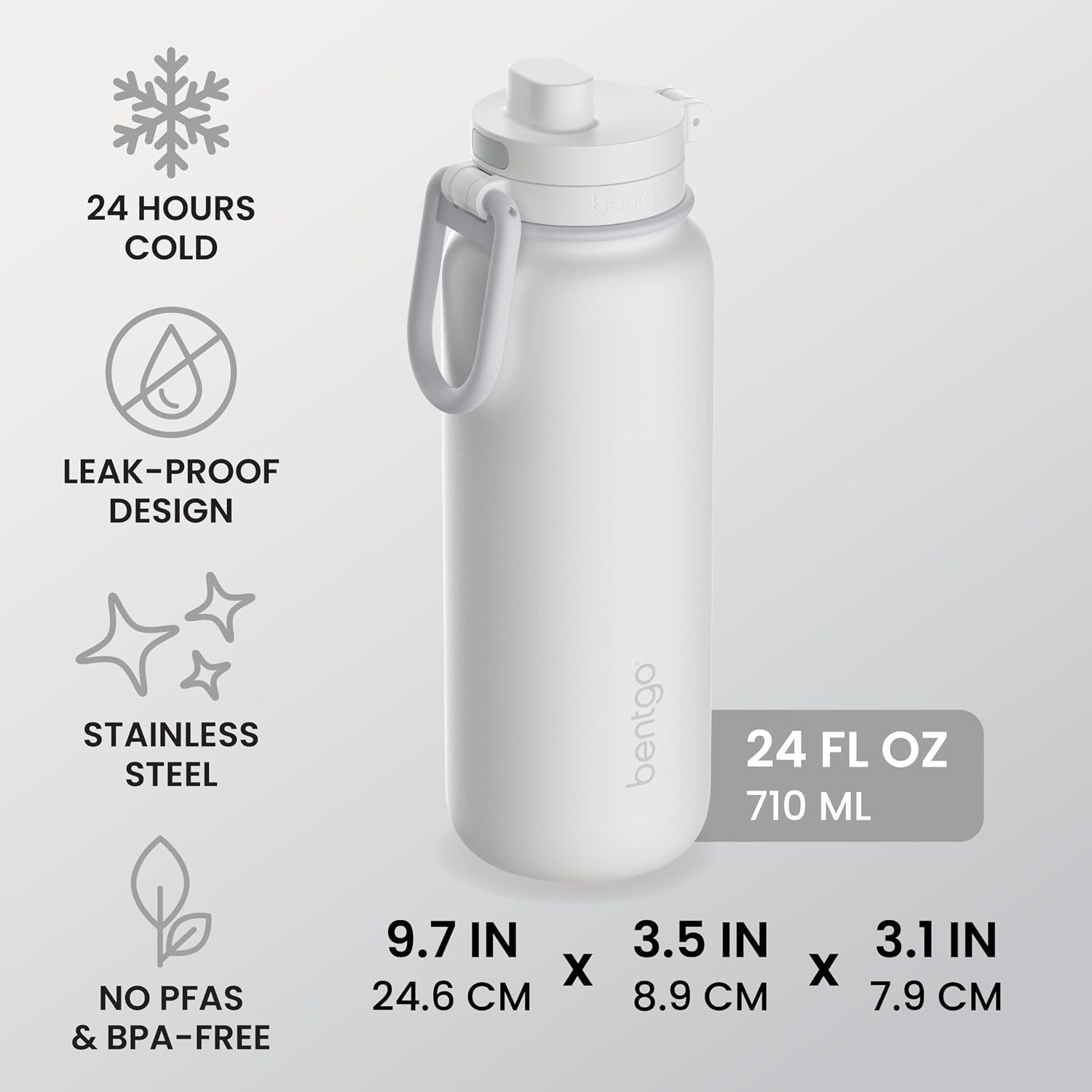 image:imageBentgo Flip 2in1 Straw amp Chug LeakProof Insulated Water Bottle 40 fl ozBlanc