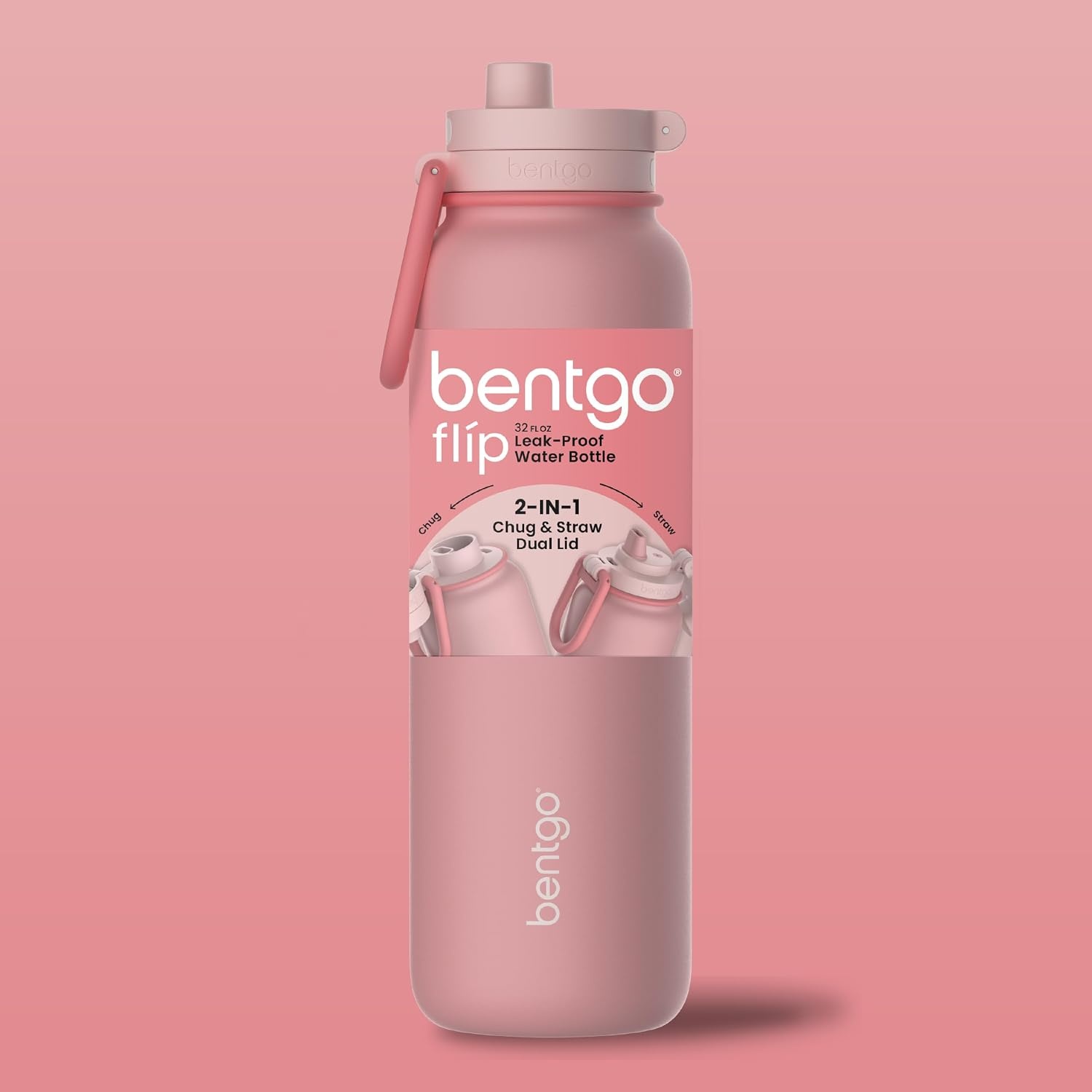 image:imageBentgo Flip 2in1 Straw amp Chug LeakProof Insulated Water Bottle 40 fl ozBlushing