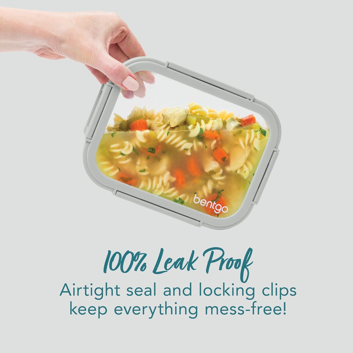 image:imageBentgo Glass LeakProof Food Storage 4Piece Set One 27 Cup Container and One 44 Cup Container Durable 1Compartment Meal Prep Containers amp Airtight Locking Lids PebbleFogPebbleFog 2Pack Medium Large